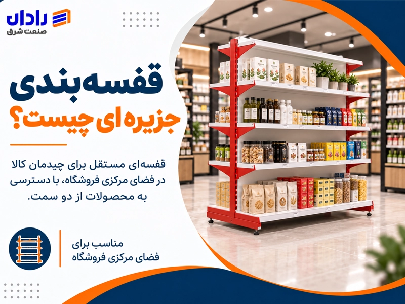 خرید قفسه جزیره‌ای از رادان صنعت شرق